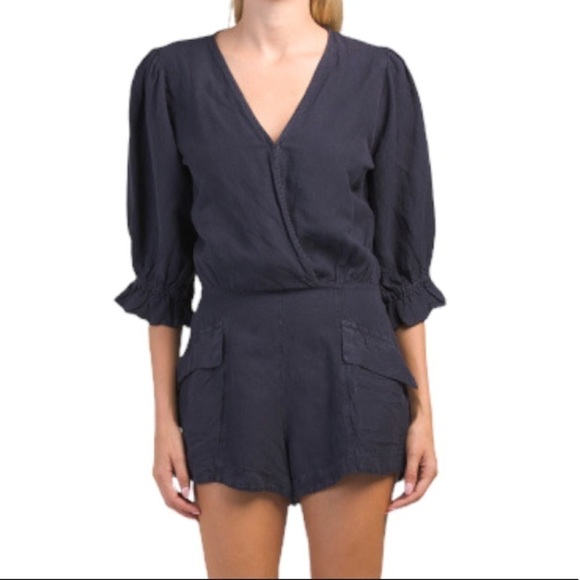 New! Young, Fabulous & Broke Morgan Linen Romper - Picture 1 of 7